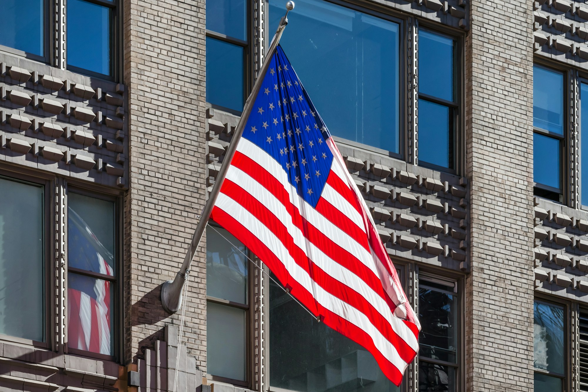 USA flag in New York